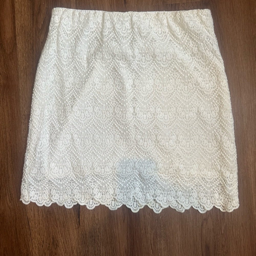 J. Crew White Lace Mini Skirt